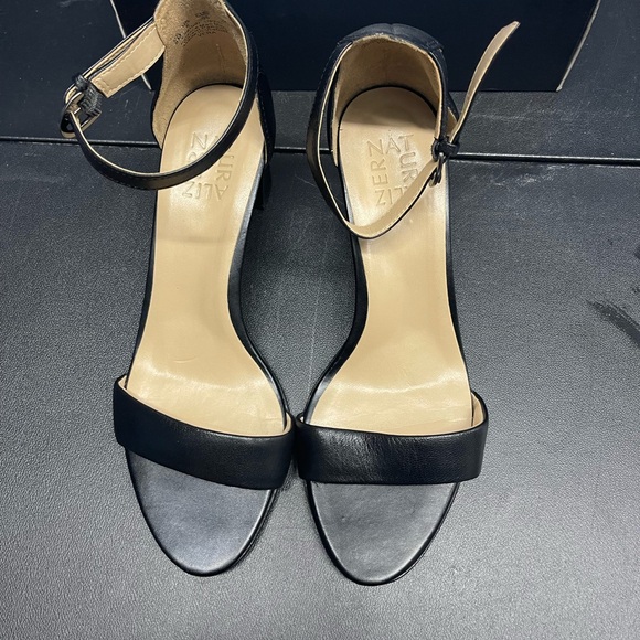 Naturalizer Shoes - Naturalizer Black Leather Ankle-Strap Block Heel Sandals – Size 8